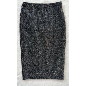 Express Black & Silver Glitter Pencil Skirt Womens XS/TP